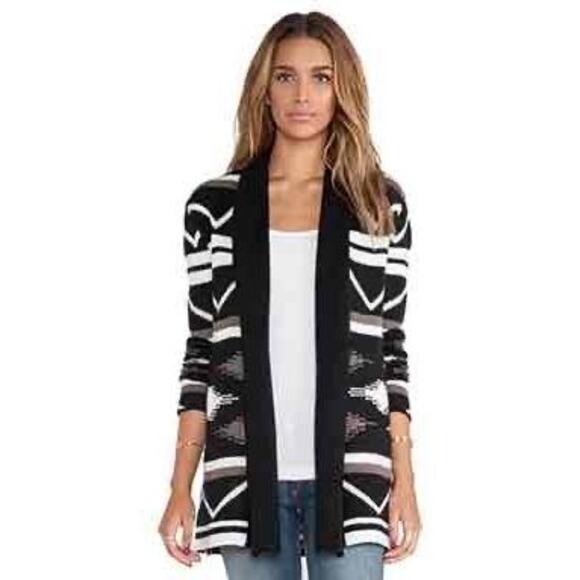 BB Dakota Sweaters - BB Dakota Denny Blanket Patterned Open‎ Front Cardigan Sweater Size Small